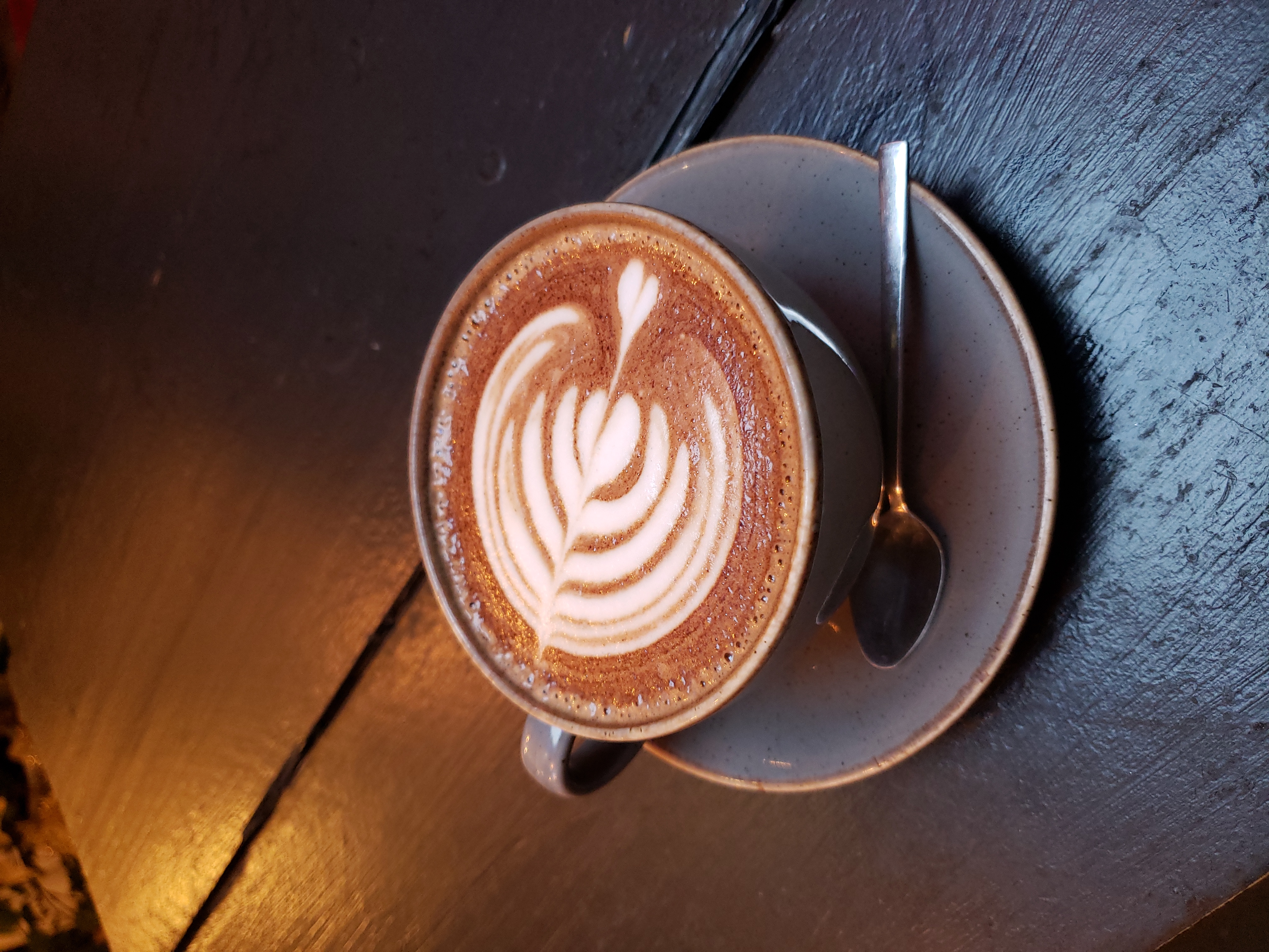 Mocha at Garden Café, Brighton. The named sauce-based home recipe is a separate example.