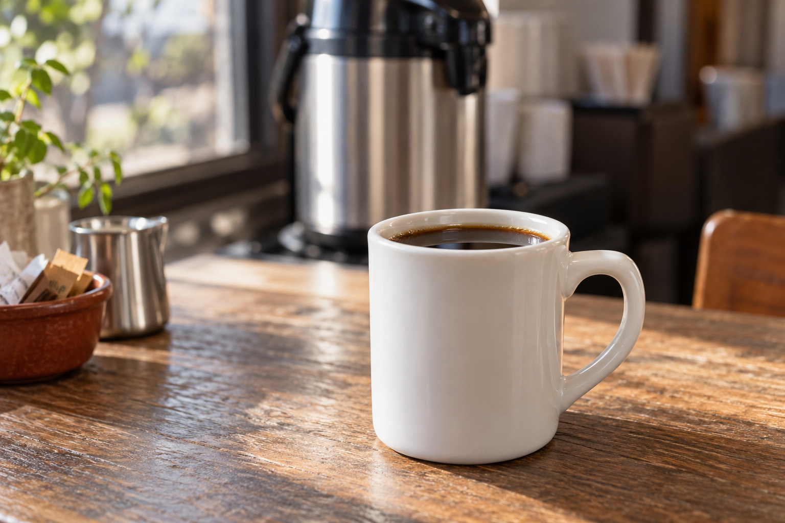 AI-generated facsimile: Finished American-style batch-brew filter coffee