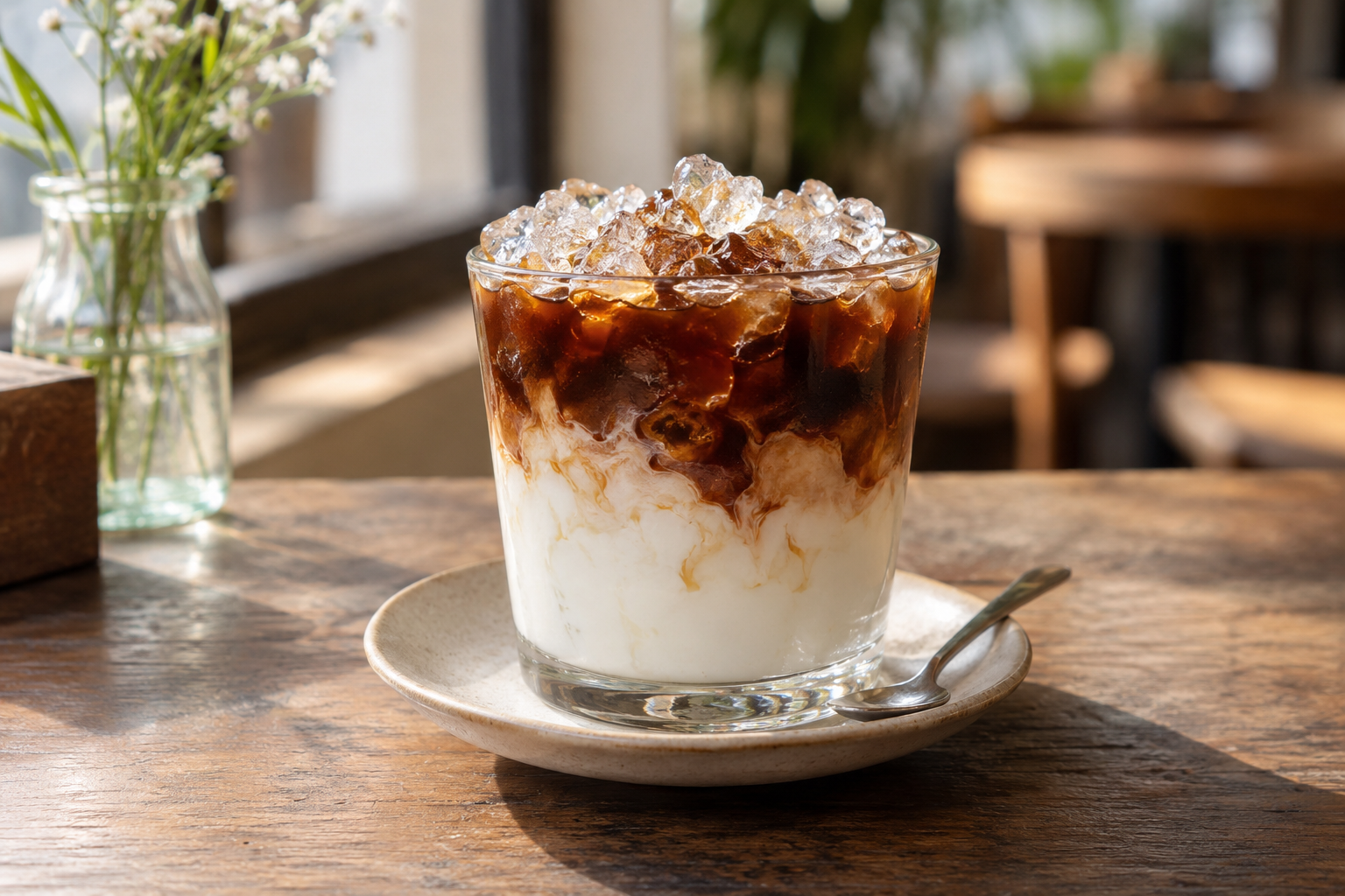 AI-generated facsimile: AI-generated facsimile of an expected appearance. Not an actual prepared serving. Vessel, colour, foam and ingredient appearance can vary; this image does not validate quantities or preparation.